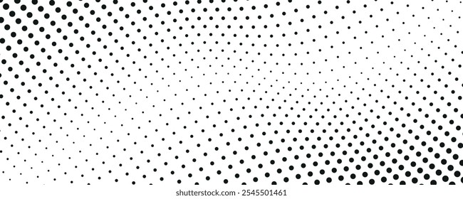 Padrão grunge de textura desbotado de meio-tom futurista feito de pontos, círculos. Fundo de onda de meio-tom. Textura ou padrão de gradiente curvo