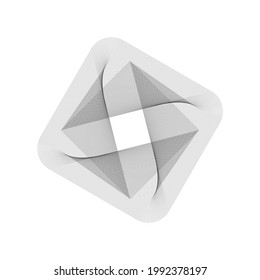 Futuristische Halbfone-einfarbiges Design-Element, quadratische geometrische Form, einzeln auf weißem Vektorhintergrund