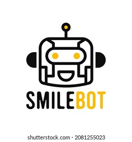 logo futurista de un robot feliz. ilustración vectorial