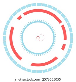 Futuristic head up display - HUD - interface with target and circular elements forming a technological background, ideal for video games, virtual reality, and other digital applications