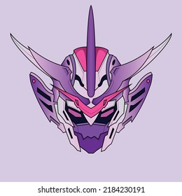 futuristic Head mecha Robot warrior for T-Shirt Design, Sticker, Poster, Merchandise and E-sport logo