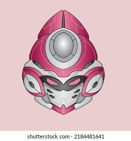 futuristischer Head mecha Robot-Krieger für T-Shirt-Design, Sticker, Poster, Merchandise und E-Sport-Logo