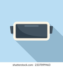 Futuristic headset icon flat vector. Vr reality. Video helmet