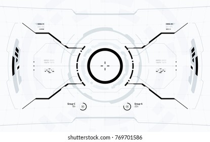 Futuristic Head-Up Display Elements Design. Science Fiction Technology Screen