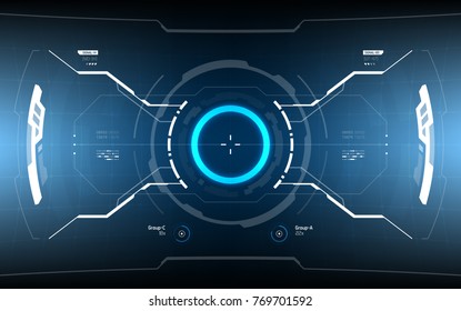 Futuristic Head-Up Display Elements Design. Science Fiction Technology Screen