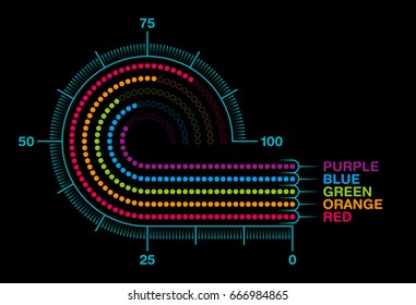 Futuristic head-up display on white background. Virtual HUD Interface, Digital Infochart vector design element.