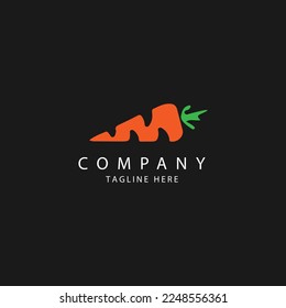 Futuristische gesunde Karotten-Logo-Design-Idee-Symbol und Logo