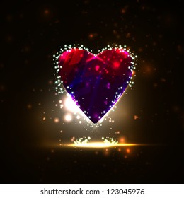 Futuristic heart, abstract background, vector illustration eps10