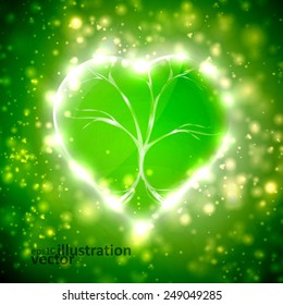 Futuristic heart, abstract background, vector illustration eps10