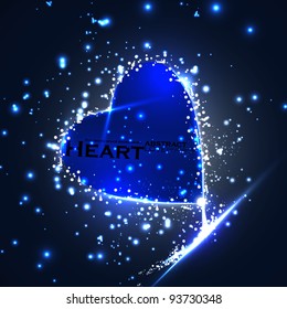 Futuristic heart, abstract background, vector illustration eps10