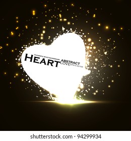 Futuristic heart, abstract background, vector illustration eps10