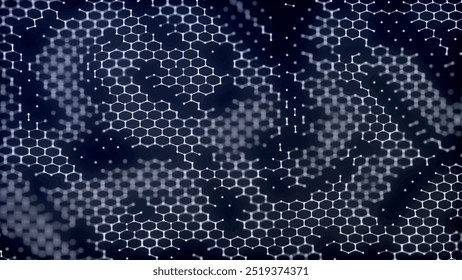 Futuristic hexagon background. Abstract technology background. Technology concept. Big data. 3D wave. Vector illustration.