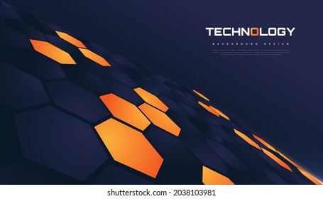 Futuristic Hexagon Background Design. Abstract Hexagonal Background, Suitable for Cover, Presentation, Banner or Landing Page