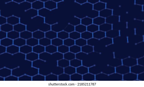 Futuristic hexagon background. Futuristic honeycomb concept. 3D rendering. Data technology background. Vector illustration