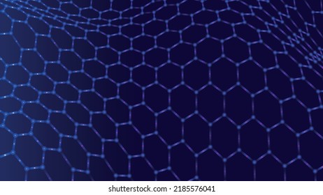Futuristic hexagon background. Futuristic honeycomb concept. 3D rendering. Data technology background. Vector illustration