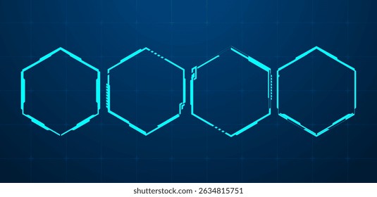 Futuristic hexagon blue vector illustration