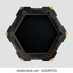 Futuristic hexagon with copy space.Vector element for modern interface.