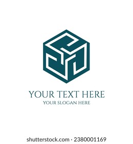 Futuristic Hexagon Geometric Cube Box Square Icon Symbol Illustration Vector