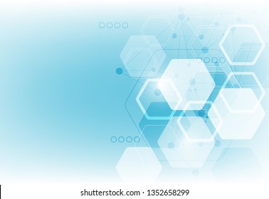 futuristic hexagon shape vector abstract background