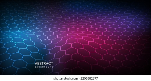 Futuristic hexagon technology concept vector illustration, HUD element, 3d landscape, Big data.