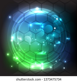 Futuristic hexagon vector illustration. HUD element. Technology concept. Big data. abstract background