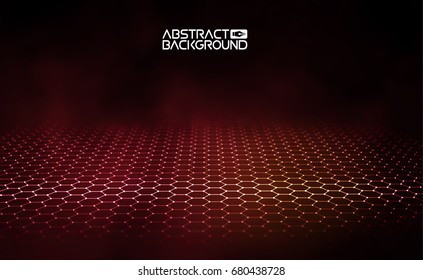 Futuristic hexagon vector illustration. Futuristic hexagon vector illustration. HUD element. Technology concept. 3d landscape. Big data.