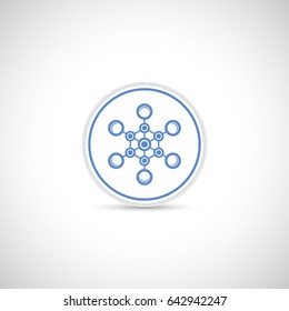 Futuristic hexagonal element. Technology button. Connection and communication sign. 