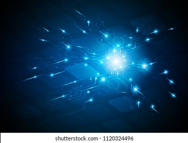 Futuristic hi tech circuit board parts, Technology abstract, sci-fi and futuristic concept, Vector illustration background.