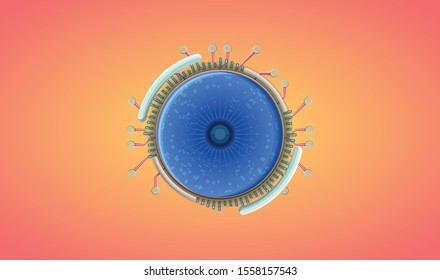 futuristic high tech circle logo for profile picture