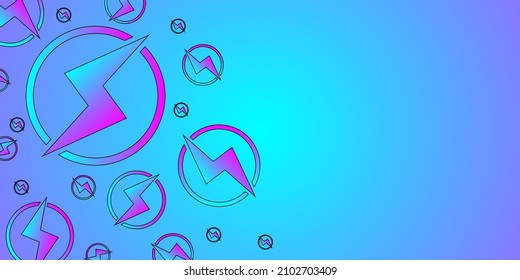 Futuristic, High Tech, modern horizontal banner or background with lightning or energy pattern. Abstract wallpaper with blank copy space for text or presentation. Vector EPS 10