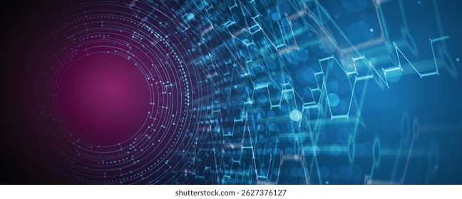 Futuristische abstrakte Hochtechnologie-Leiterplatte mit elektronischem Detailhintergrund