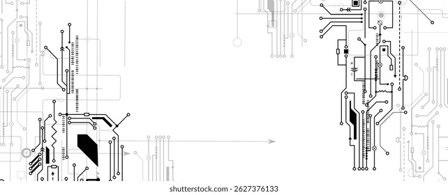 Futuristic high technology abstract circuit board with electronic details background