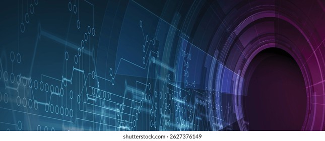 Futuristische abstrakte Hochtechnologie-Leiterplatte mit elektronischem Detailhintergrund