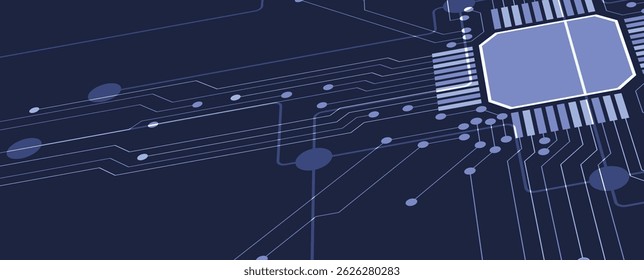 Fondo de placa de circuito abstracto minimalista de hardware futurista de alta tecnología