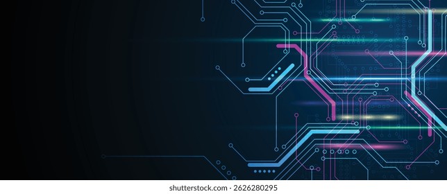 Fondo de placa de circuito abstracto minimalista de hardware futurista de alta tecnología