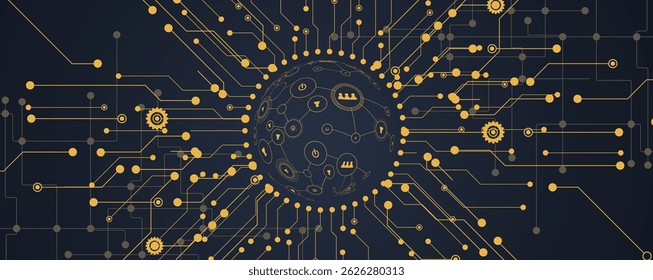 Fondo de placa de circuito abstracto minimalista de hardware futurista de alta tecnología
