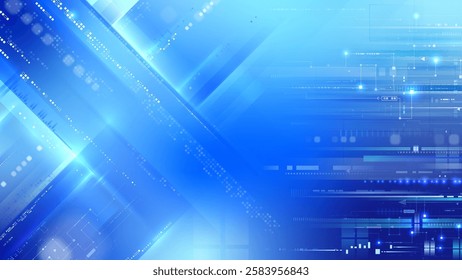 Futuristic high-tech digital network with interconnected nodes, glowing circuits, and intricate geometric details. Ideal for technology, innovation, and cyber security concepts.