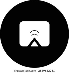 Futuristic and high-tech projection icon, representing innovation, digital holograms, and advanced technology. Perfect for projects related to augmented reality (AR), virtual reality (VR), AI, data 