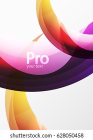 Fondo abstracto futurista de la ola de cristal de alta tecnología. Línea curvada de color con efecto brillante. Ilustración del vector