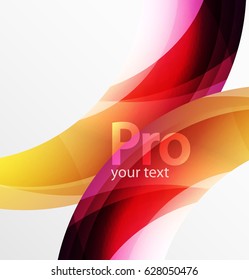 Futuristic hi-tech glass wave abstract background. Color curvy line with glossy effect. Vector illustration