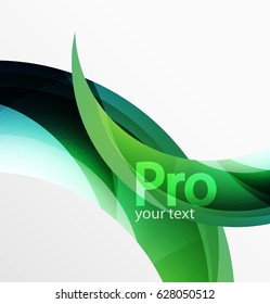 Futuristic hi-tech glass wave abstract background. Color curvy line with glossy effect. Vector illustration