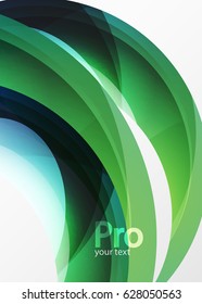Futuristic hi-tech glass wave abstract background. Color curvy line with glossy effect. Vector illustration
