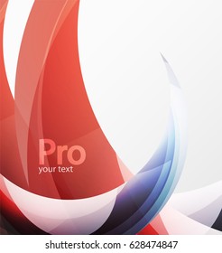 Futuristic hi-tech glass wave abstract background. Color curvy line with glossy effect. Vector illustration