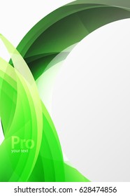 Futuristic hi-tech glass wave abstract background. Color curvy line with glossy effect. Vector illustration