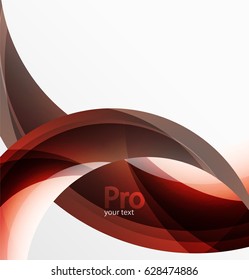 Futuristic hi-tech glass wave abstract background. Color curvy line with glossy effect. Vector illustration