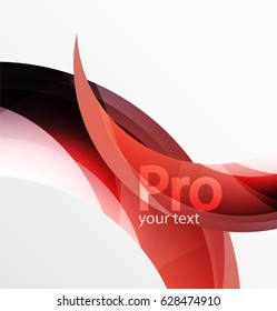Futuristic hi-tech glass wave abstract background. Color curvy line with glossy effect. Vector illustration