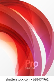 Futuristic hi-tech glass wave abstract background. Color curvy line with glossy effect. Vector illustration