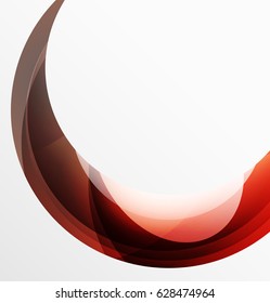 Futuristic hi-tech glass wave abstract background. Color curvy line with glossy effect. Vector illustration