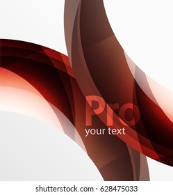 Futuristic hi-tech glass wave abstract background. Color curvy line with glossy effect. Vector illustration