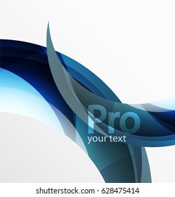 Futuristic hi-tech glass wave abstract background. Color curvy line with glossy effect. Vector illustration
